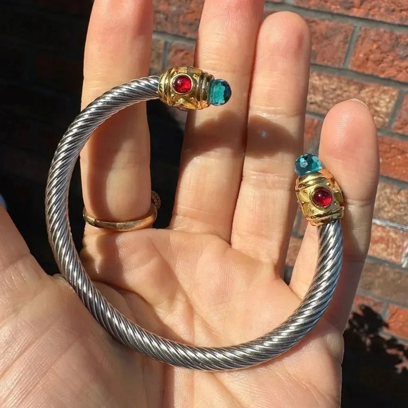 Anthropologie Barocco Stainless Steel Waterproof Cuff Bangle Bracelet - Picture 5 of 13